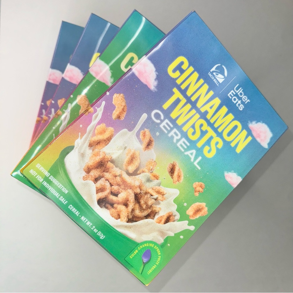 (4) BOX BUNDLE OF TACO BELL x UBER EATS CINNAMON TWISTS CEREAL